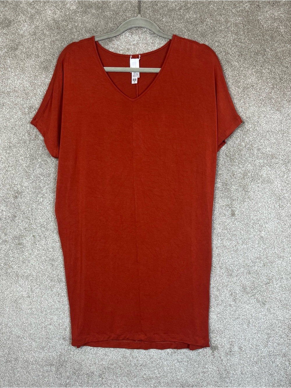 Wynne Layers Dress Womens Extra Small Orange Stretch Short Sleeve V Neck- 5234